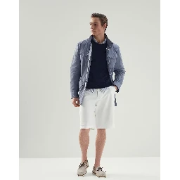 White Cotton Bermuda Shorts