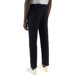 Blue Linen Casual Pants