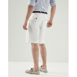 White Cotton Bermuda Shorts