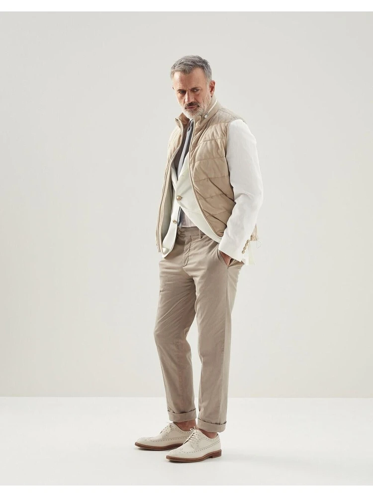 Orange Cotton Casual Pants
