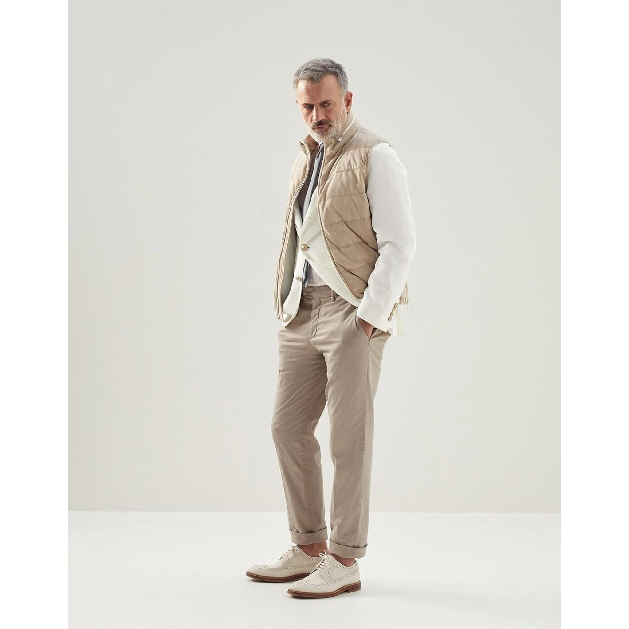 Orange Cotton Casual Pants