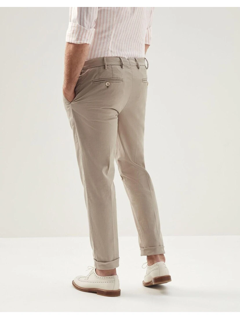 Orange Cotton Casual Pants