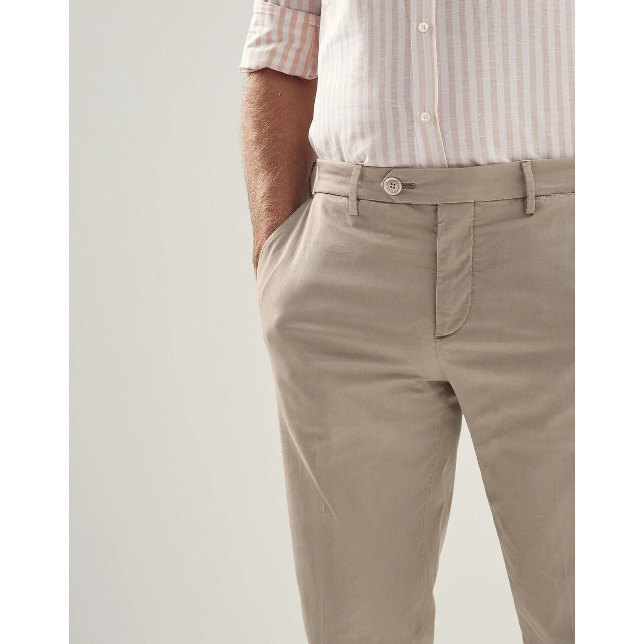 Orange Cotton Casual Pants