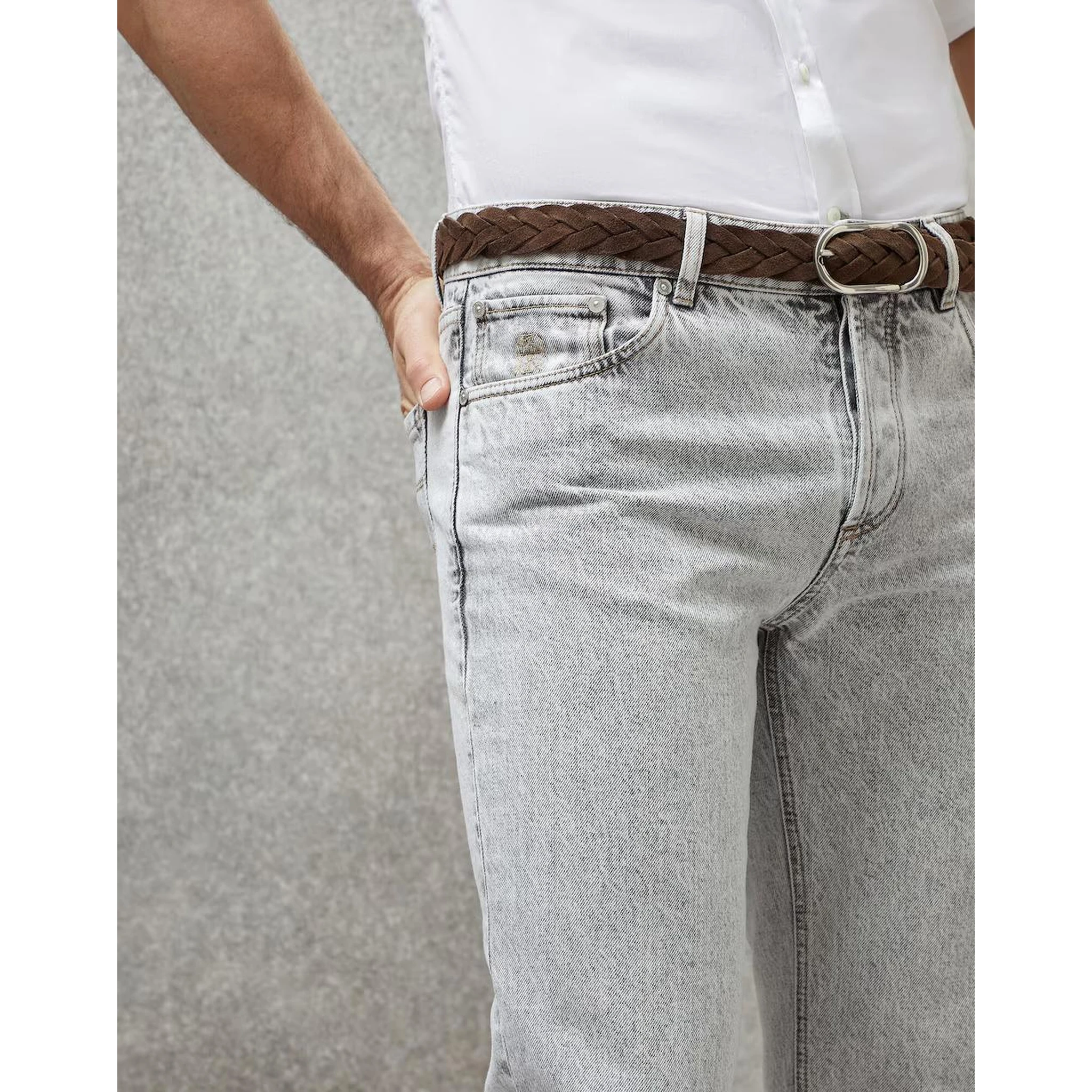 بنطلون جينز أسود من القطن