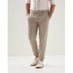 Orange Cotton Casual Pants