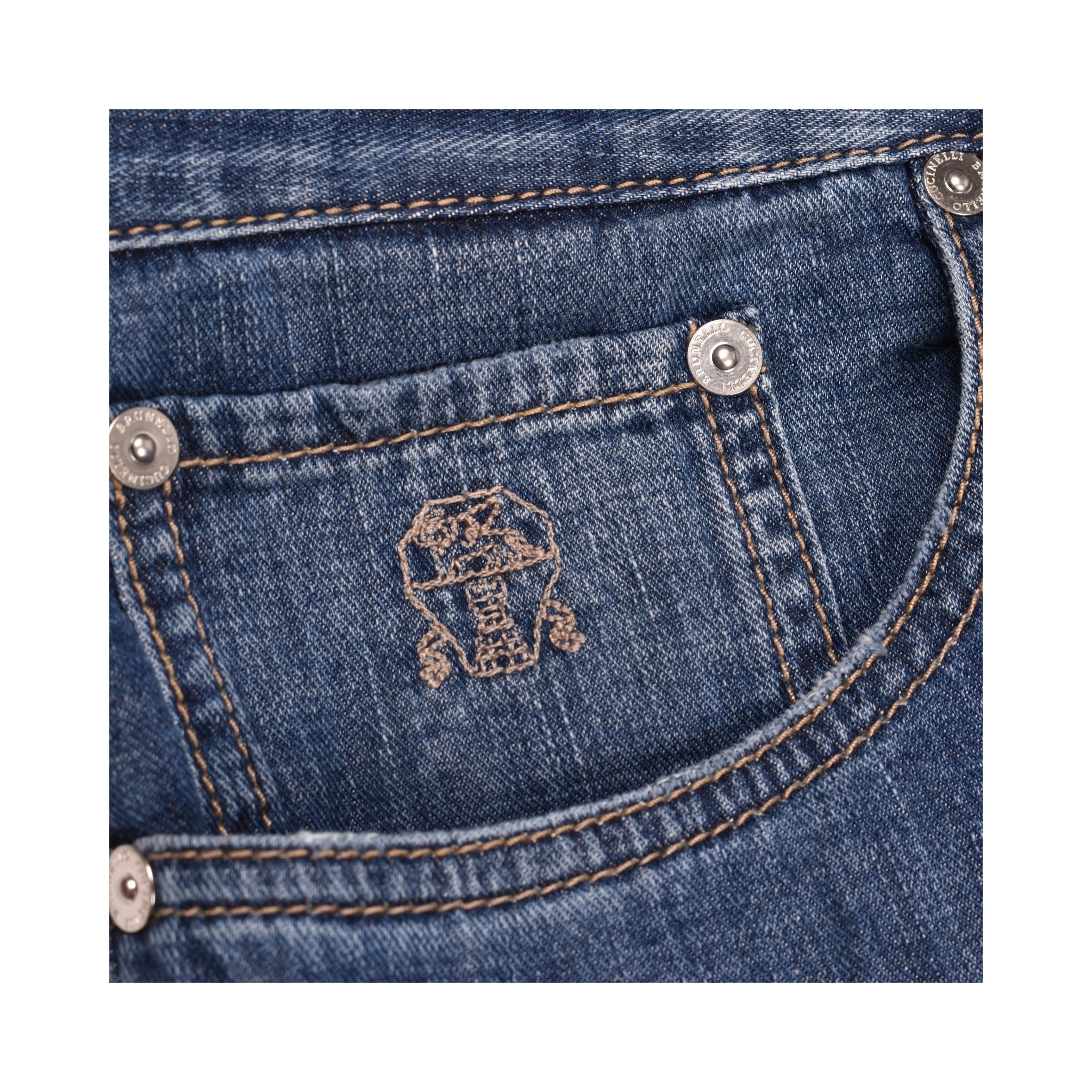 جينز قطني أزرق