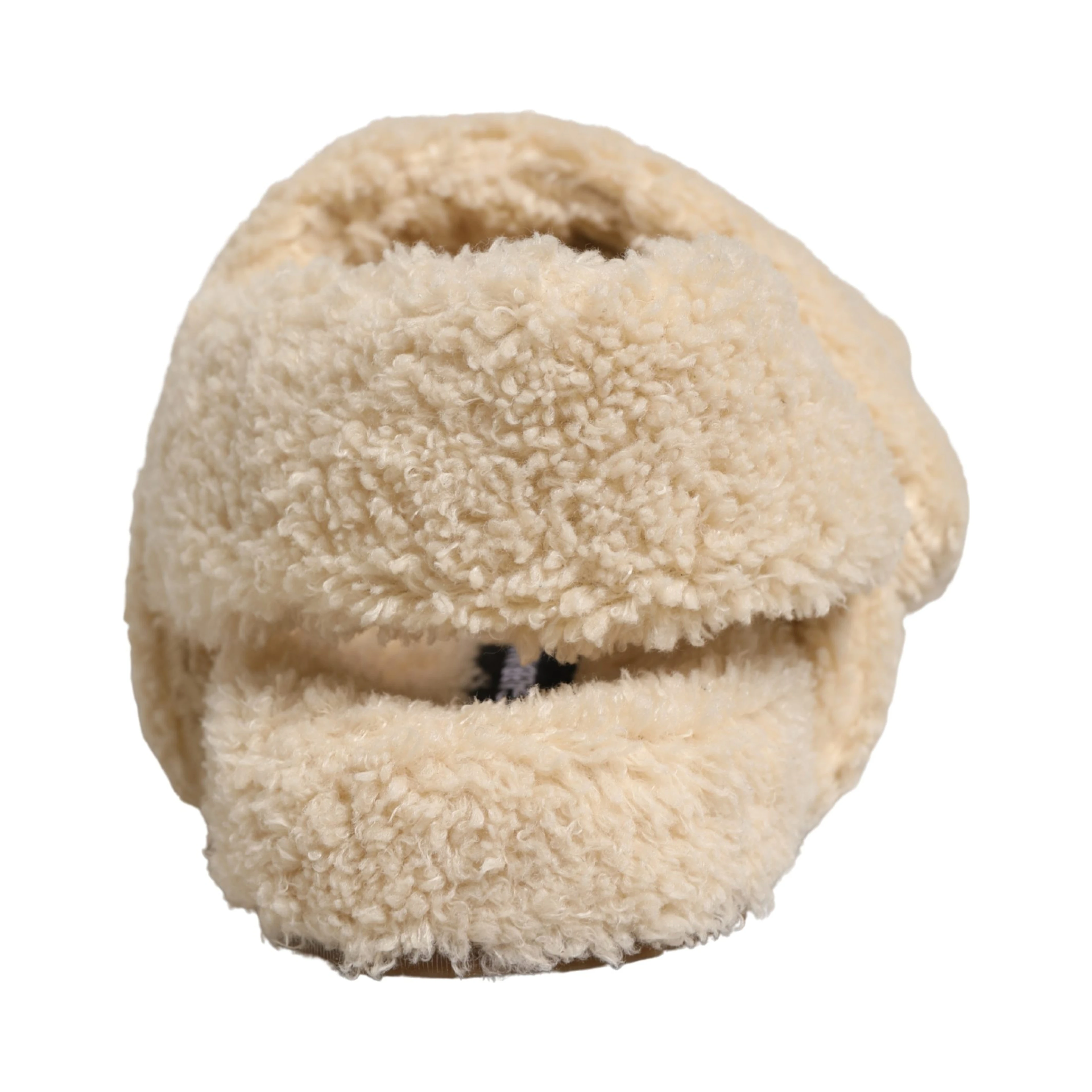 Beige Faux Fur Slides Men Flats Sandals Shoes
