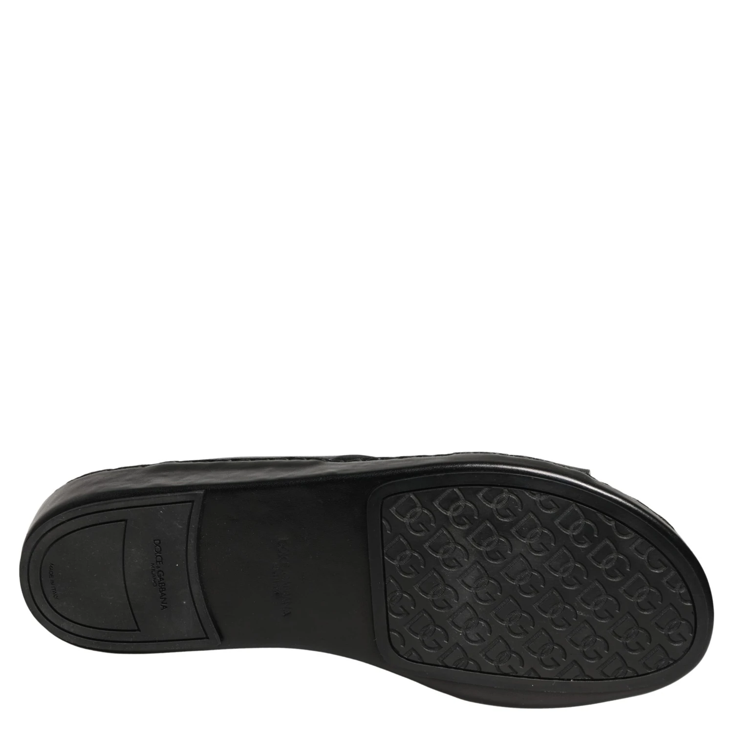 Black Leather Cutout DG Logo Sandals Shoes