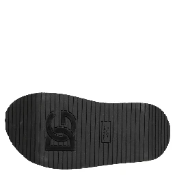 Gray Leather Monogram Logo Sandals Shoes