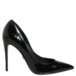 Black Calf Leather Stiletto Heels Pumps Shoes