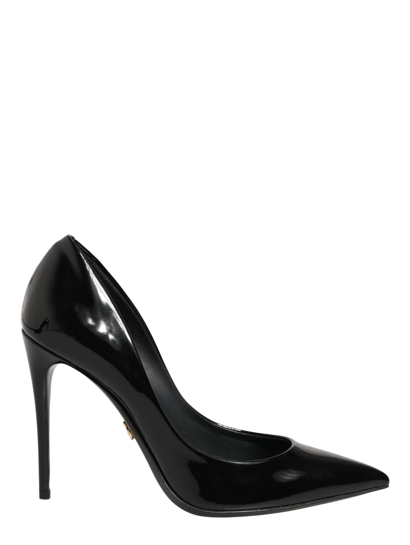 Black Calf Leather Stiletto Heels Pumps Shoes
