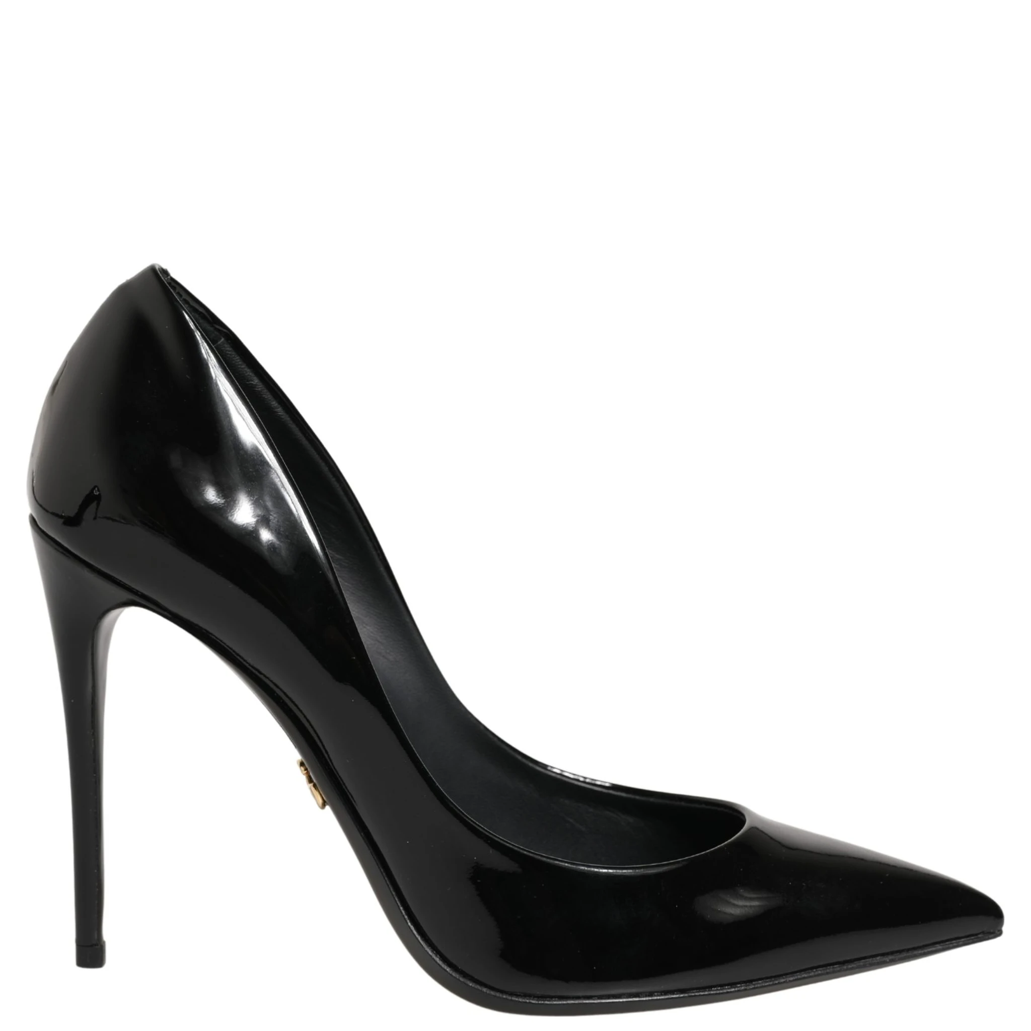 Black Calf Leather Stiletto Heels Pumps Shoes