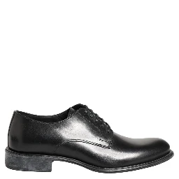 Black Calfskin Leather Derby Men Dress Shoes