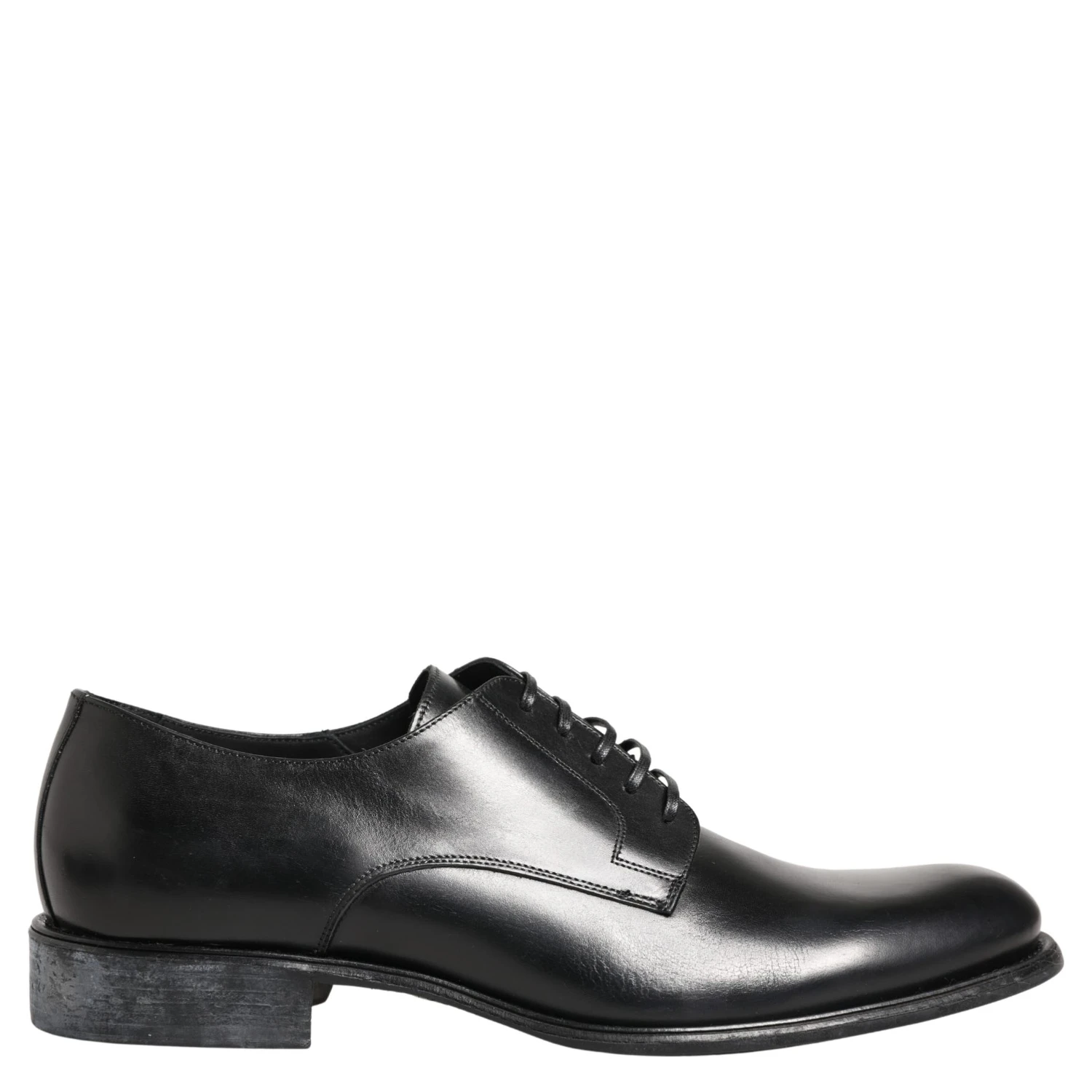 Black Calfskin Leather Derby Men Dress Shoes