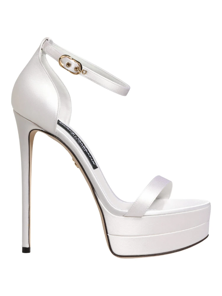 White Platform Ankle Strap Sandals Shoes