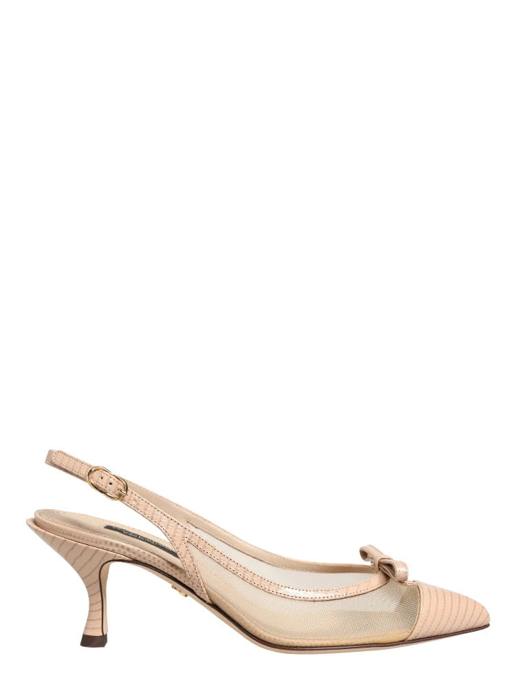 Beige Lori Mesh Leather Slingback Sandals Shoes alternative