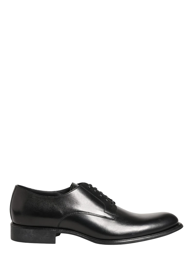 Black Calfskin Leather Derby Men Dress Shoes alternative