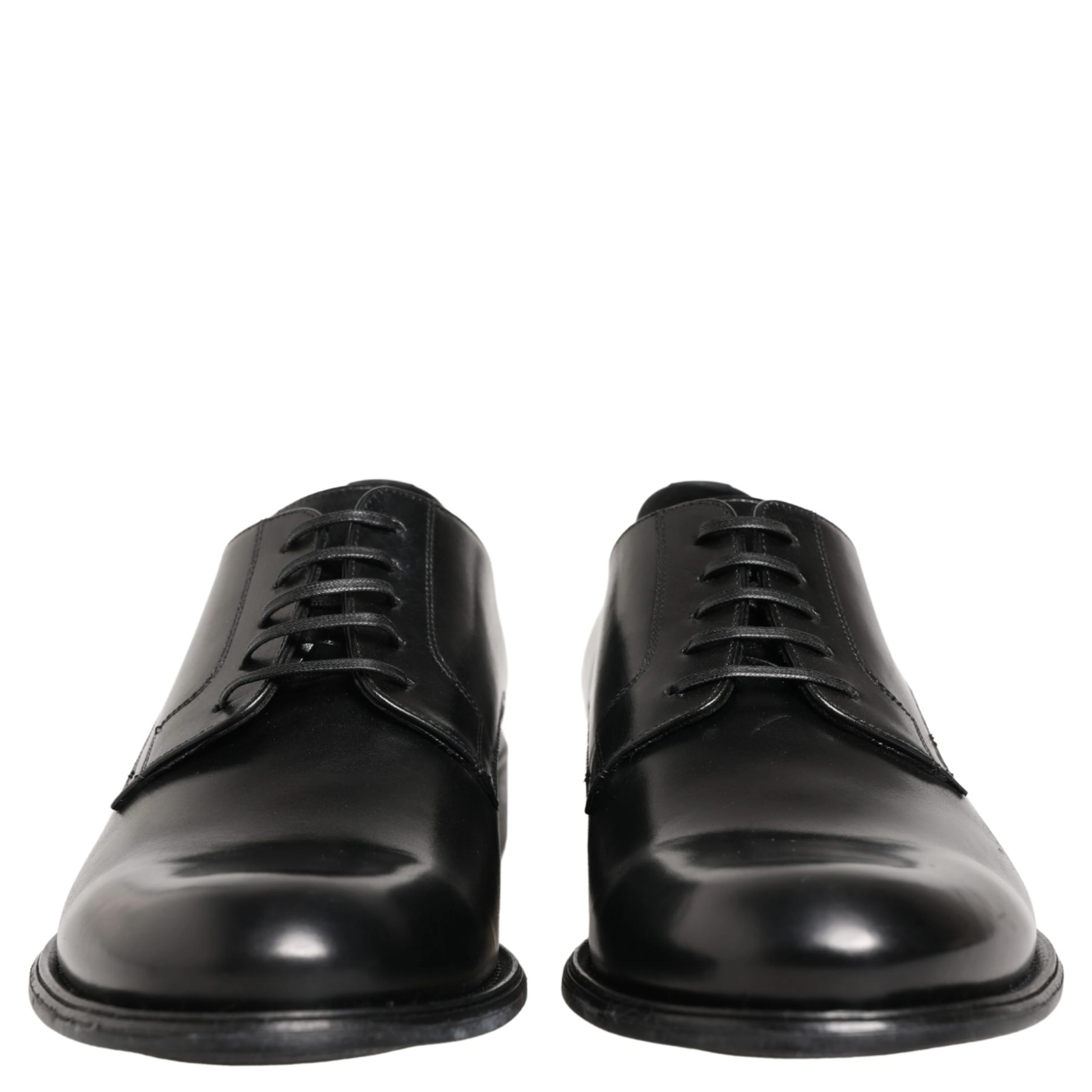 Black Calfskin Leather Derby Men Dress Shoes