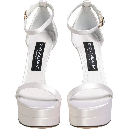 White Platform Ankle Strap Sandals Shoes
