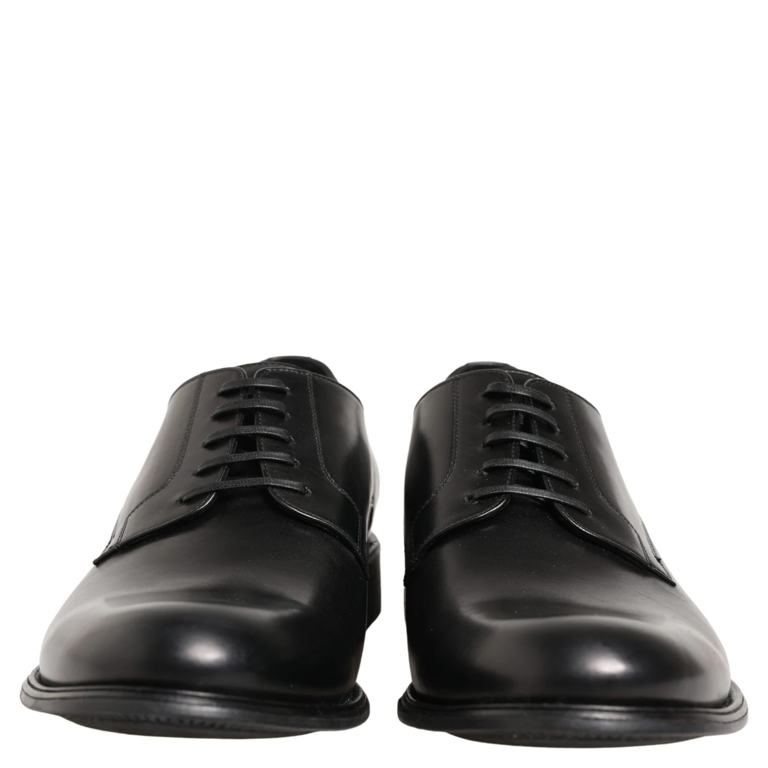 Black Calfskin Leather Derby Men Dress Shoes