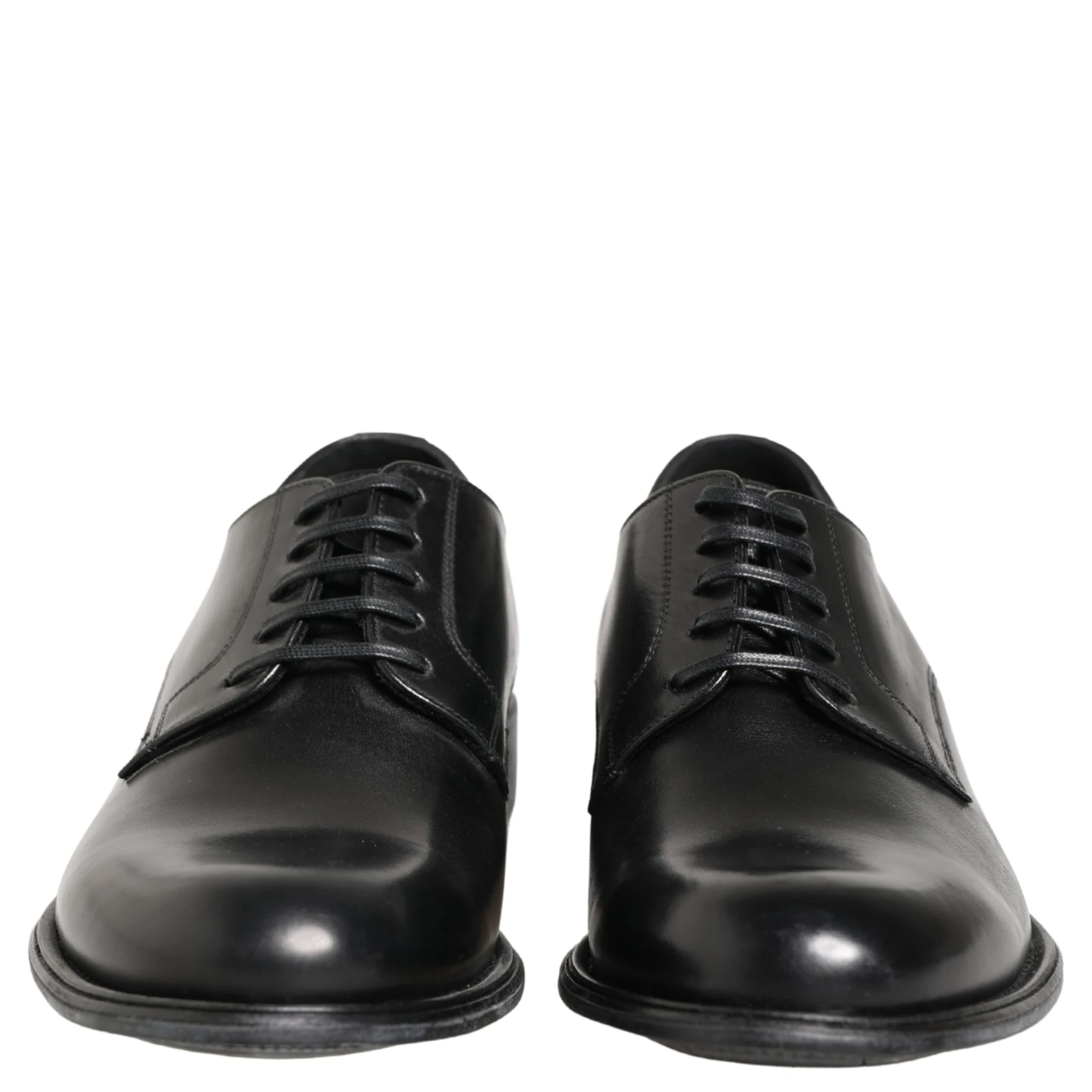 Black Calfskin Leather Derby Men Dress Shoes