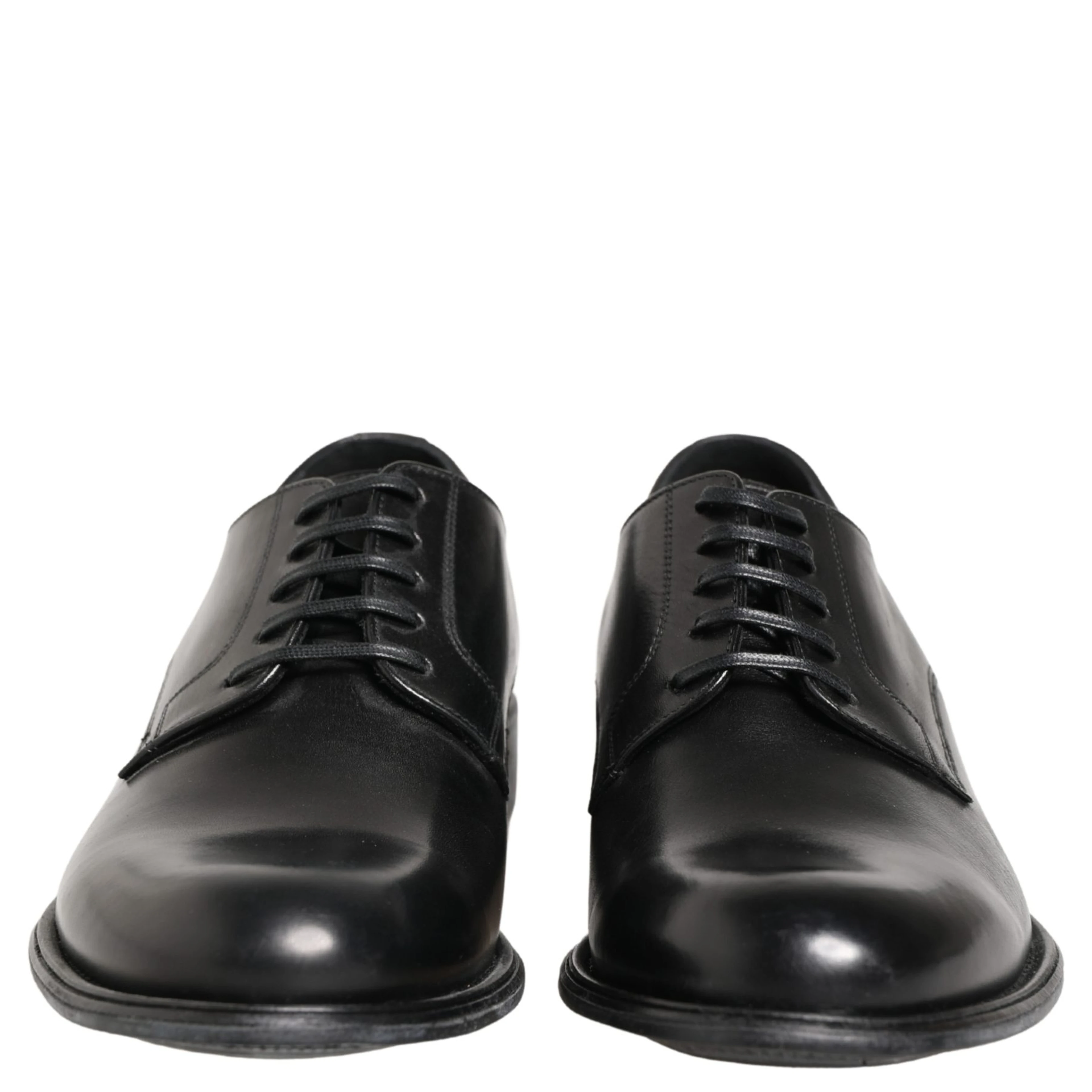 Black Calfskin Leather Derby Men Dress Shoes