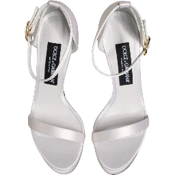 White Platform Ankle Strap Sandals Shoes