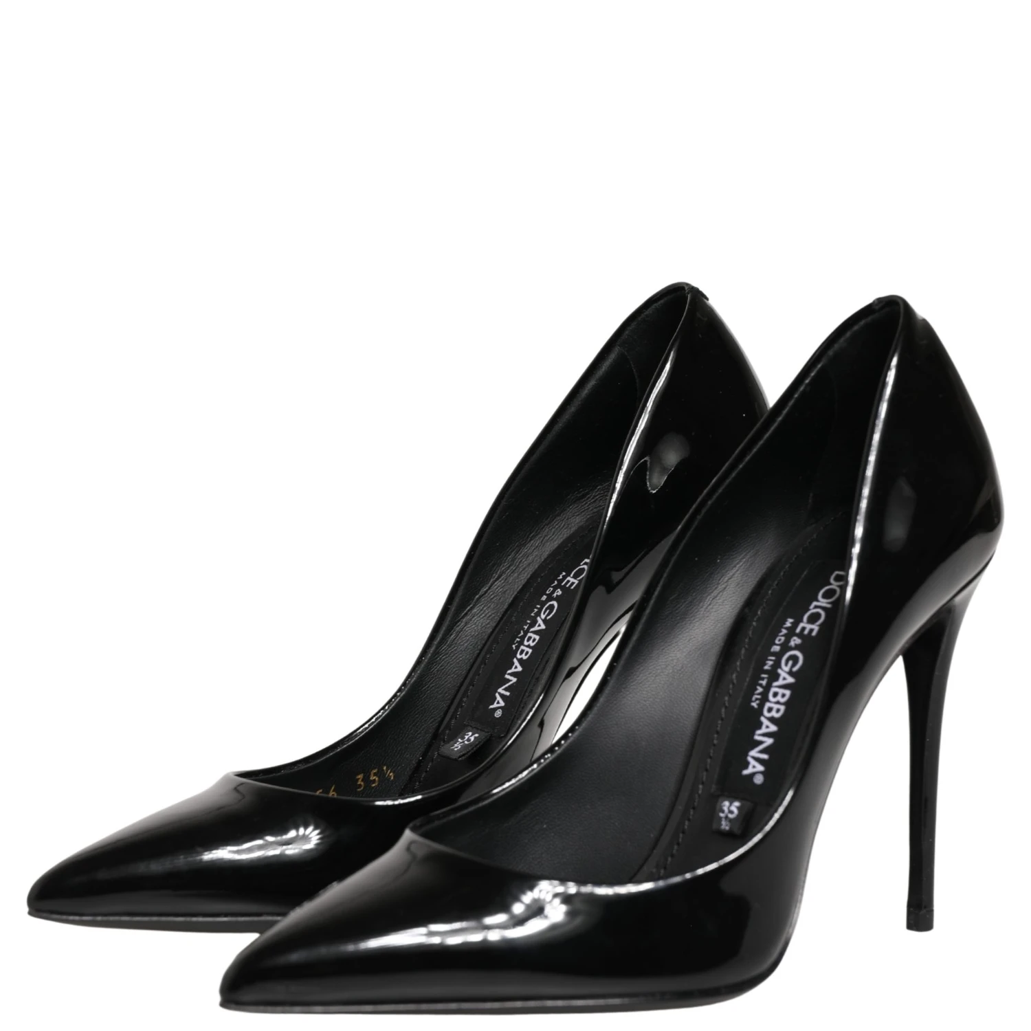 Black Calf Leather Stiletto Heels Pumps Shoes