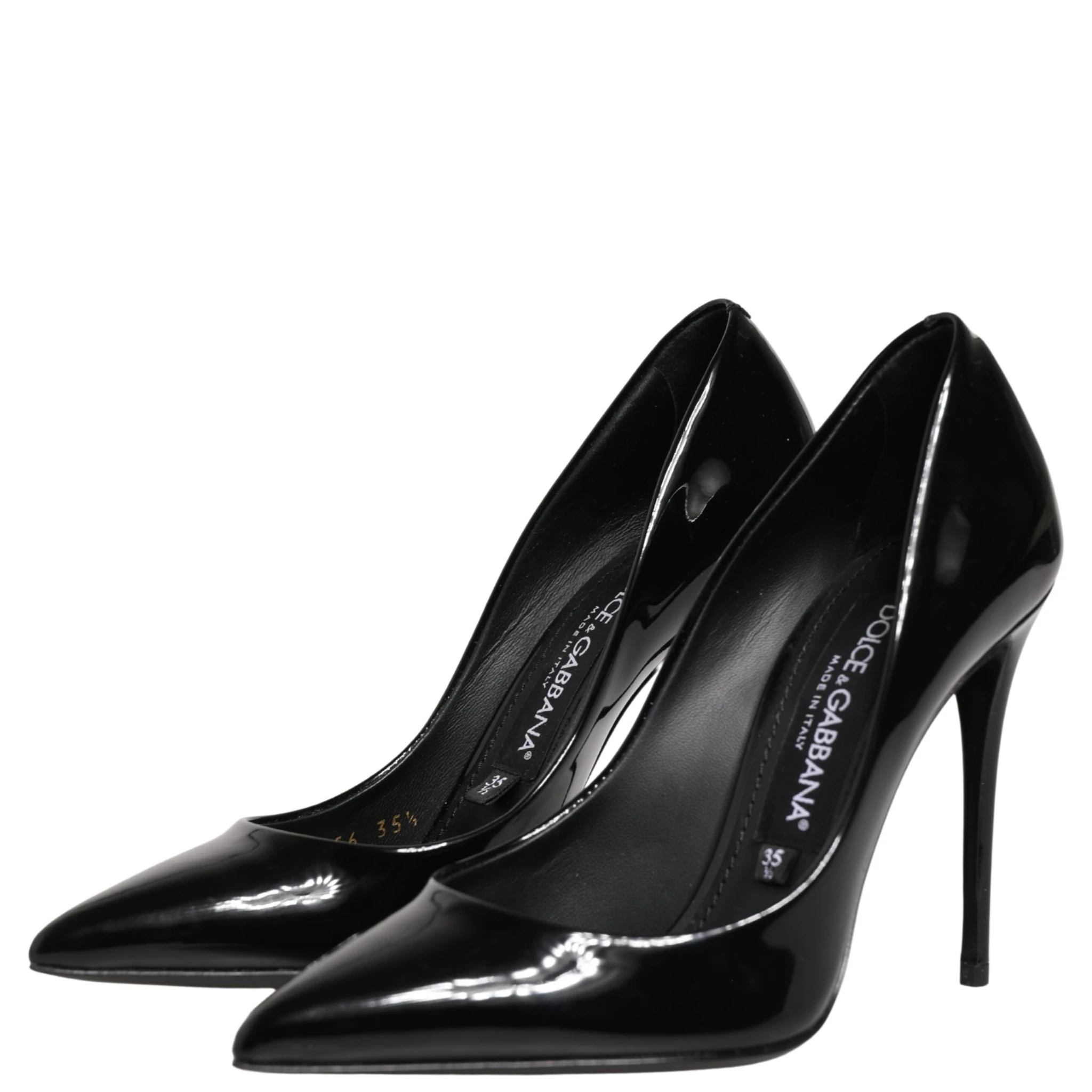 Black Calf Leather Stiletto Heels Pumps Shoes