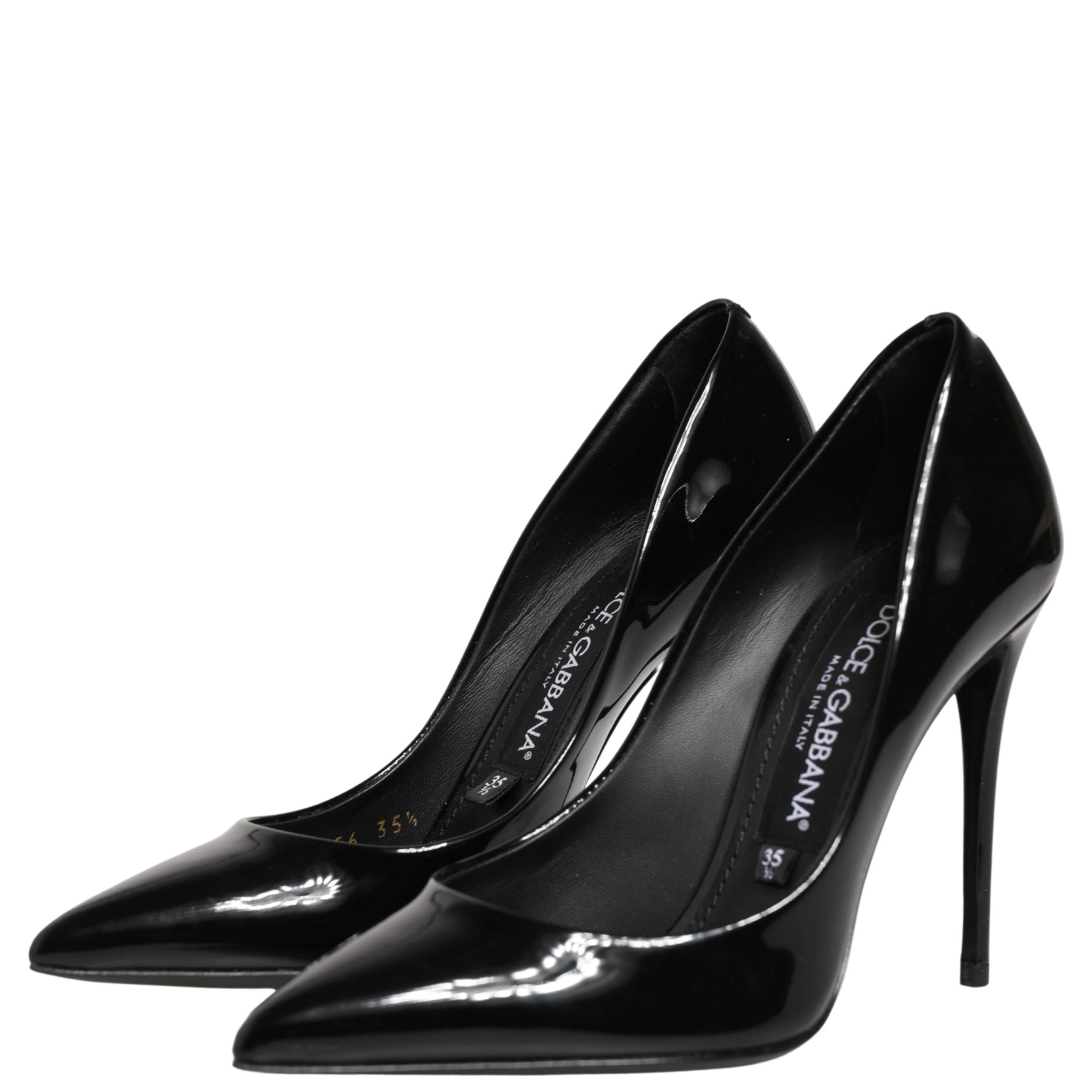 Black Calf Leather Stiletto Heels Pumps Shoes