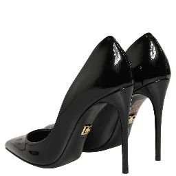 Black Calf Leather Stiletto Heels Pumps Shoes