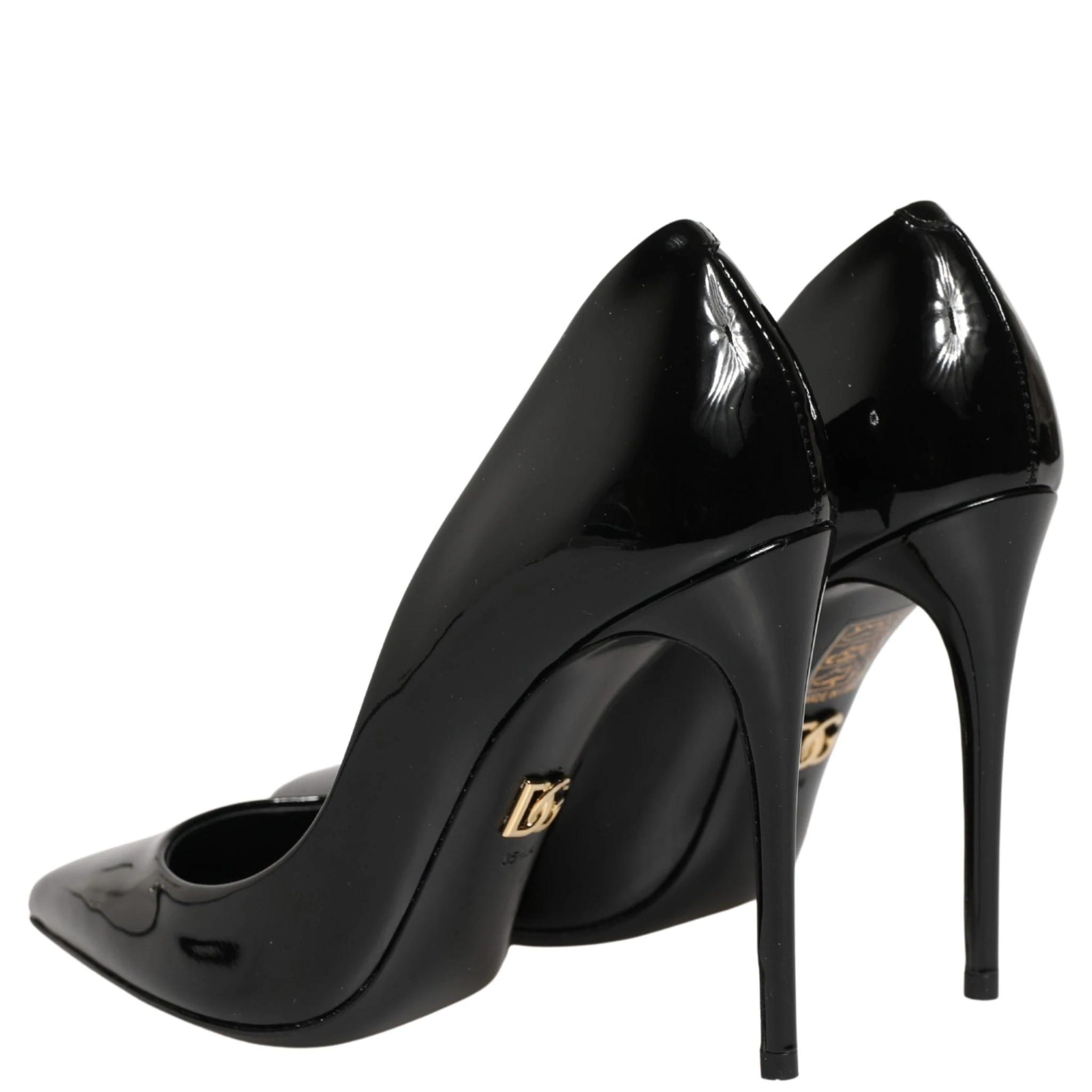 Black Calf Leather Stiletto Heels Pumps Shoes