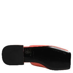 Orange DG Logo Leather Flats Sandals Shoes