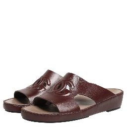 Maroon Leather Cutout DG Logo Sandals Shoes