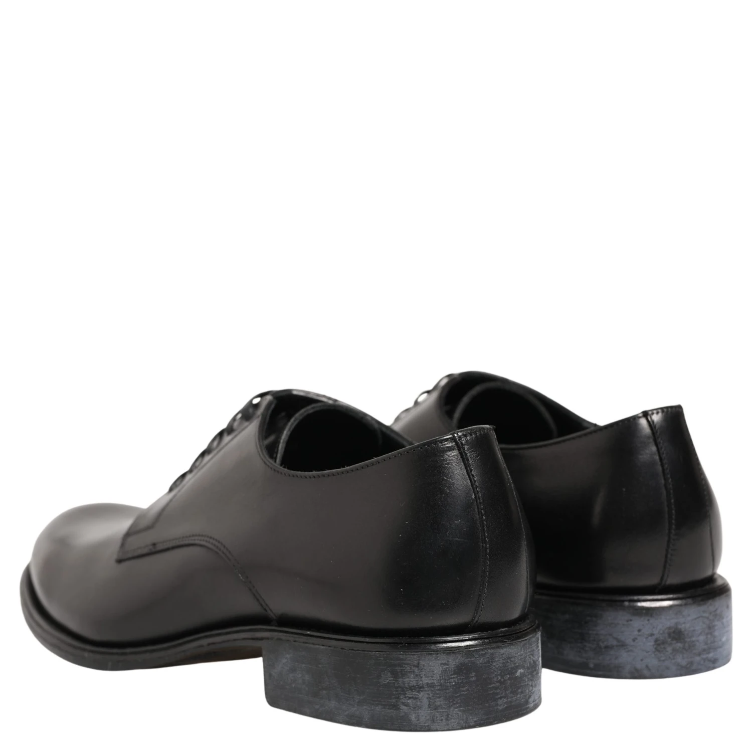 Black Calfskin Leather Derby Men Dress Shoes