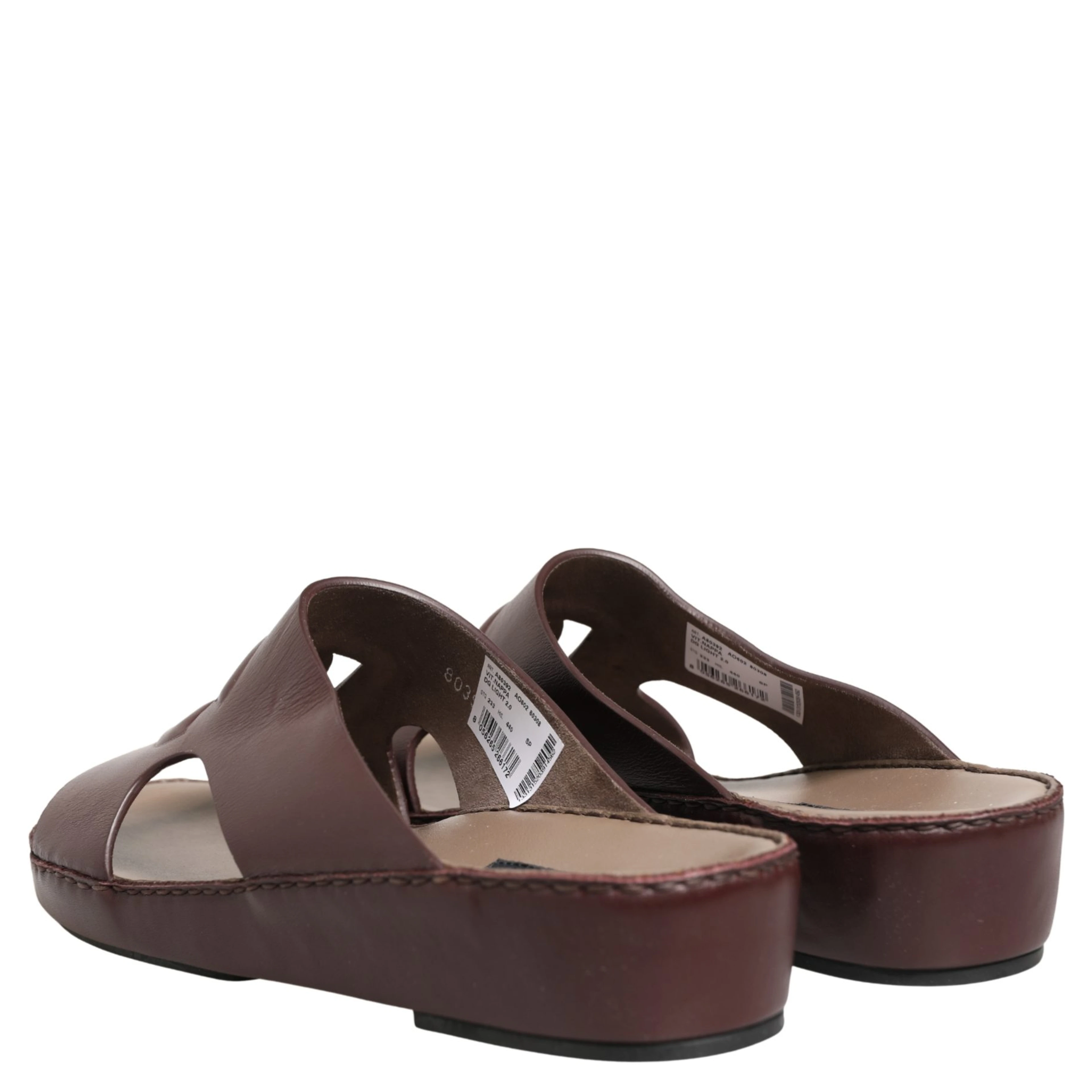 Maroon Leather Cutout DG Logo Sandals Shoes