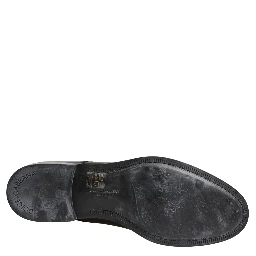 Black Calfskin Leather Derby Men Dress Shoes