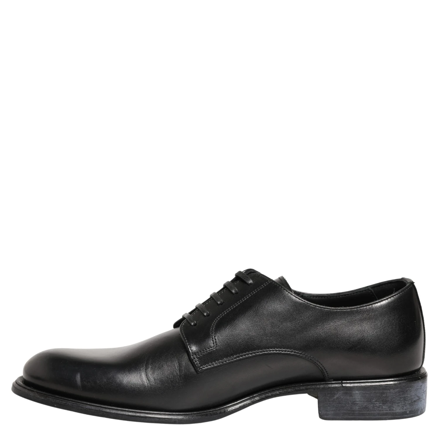 Black Calfskin Leather Derby Men Dress Shoes