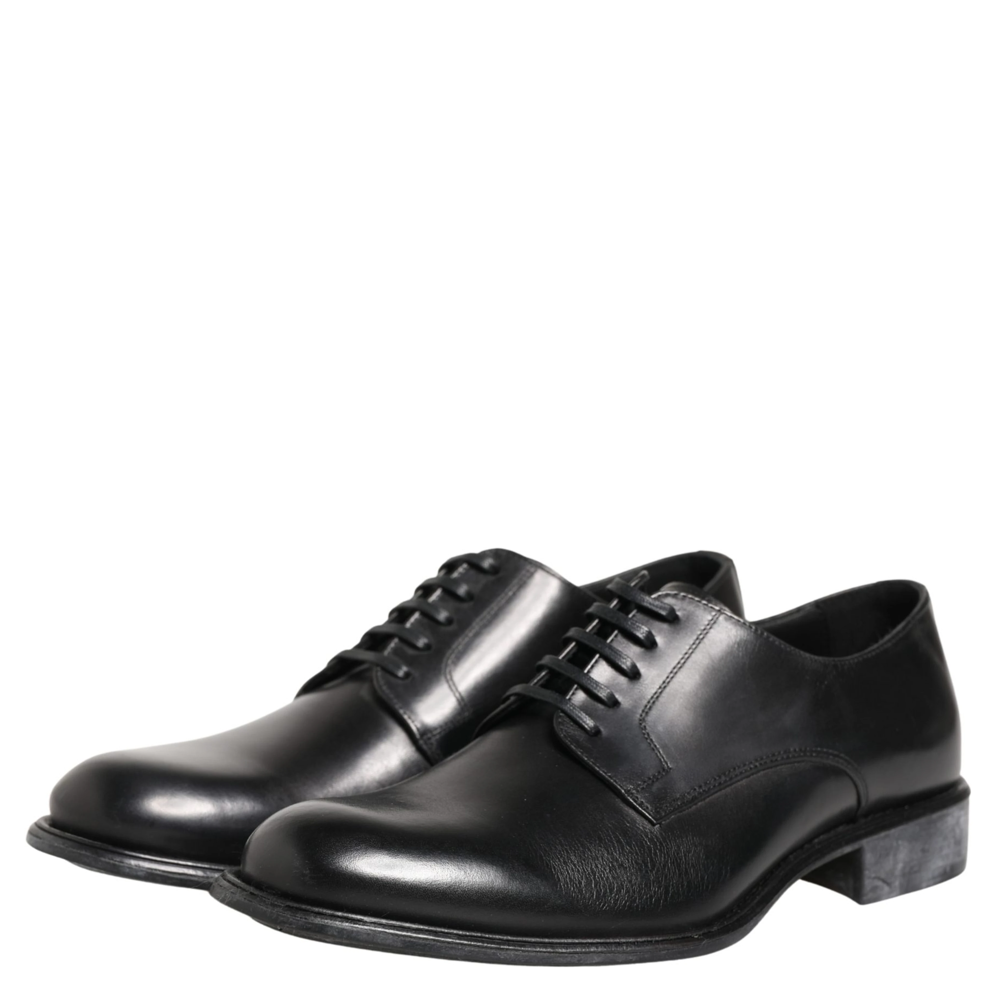 Black Calfskin Leather Derby Men Dress Shoes