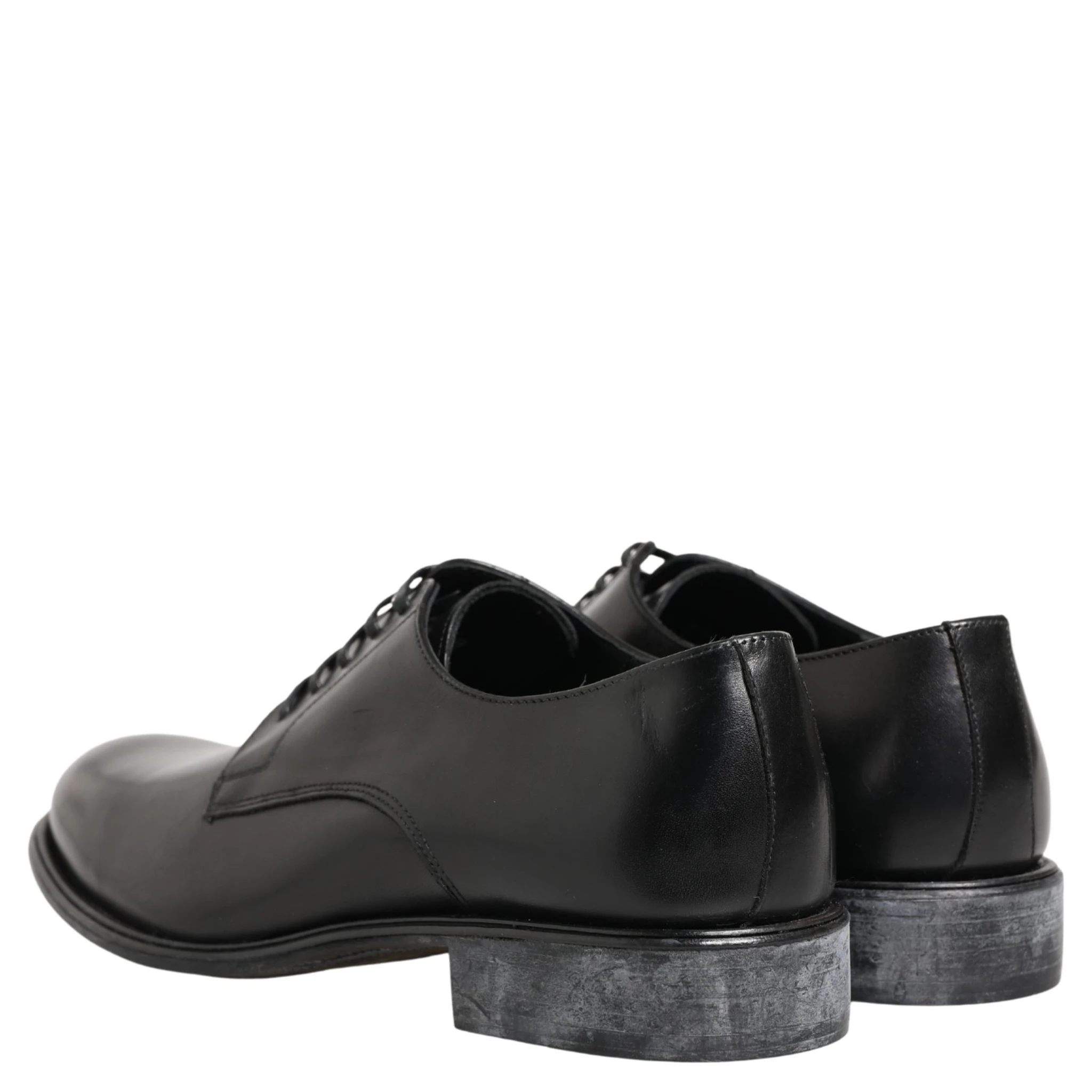 Black Calfskin Leather Derby Men Dress Shoes