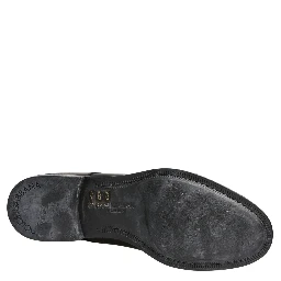 Black Calfskin Leather Derby Men Dress Shoes