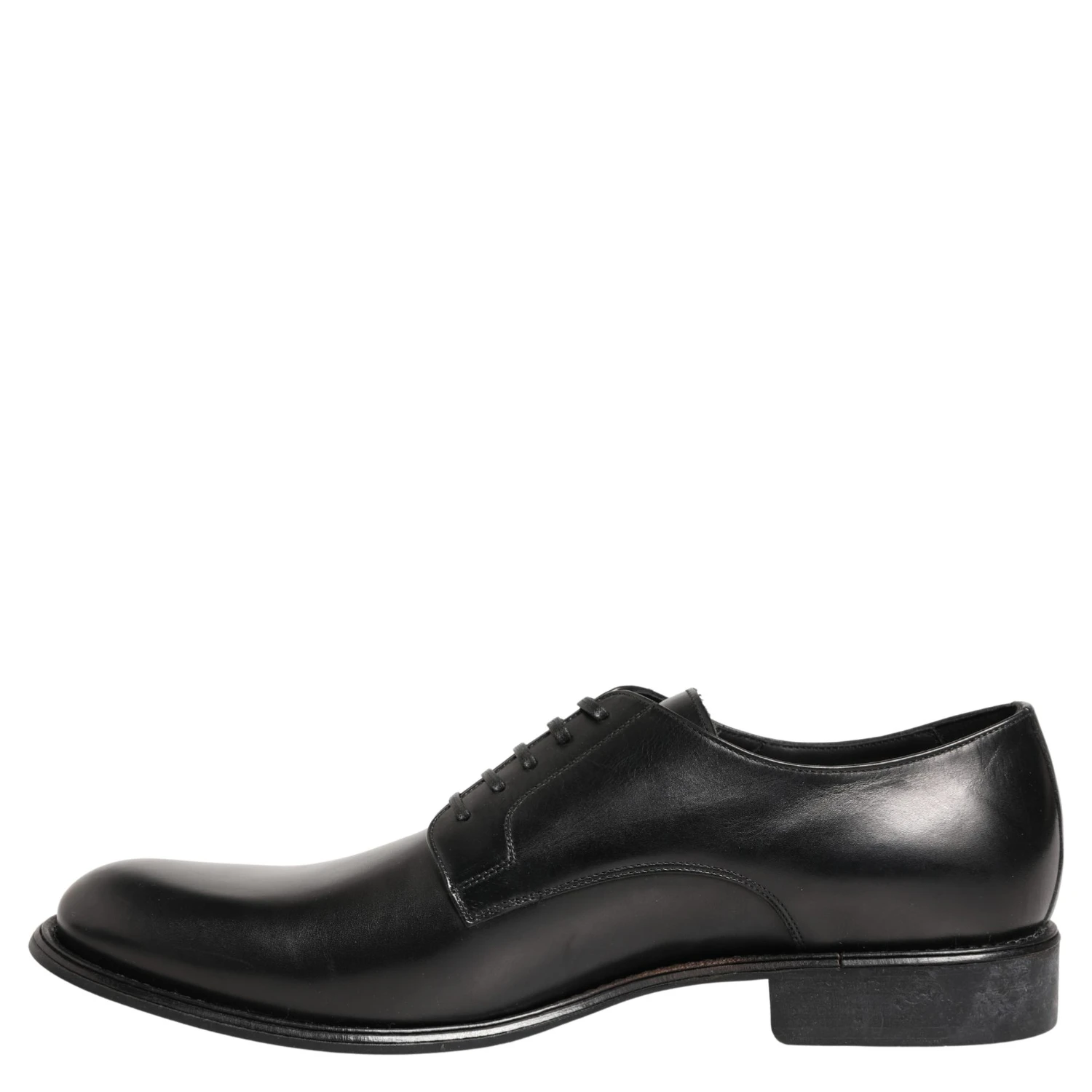 Black Calfskin Leather Derby Men Dress Shoes