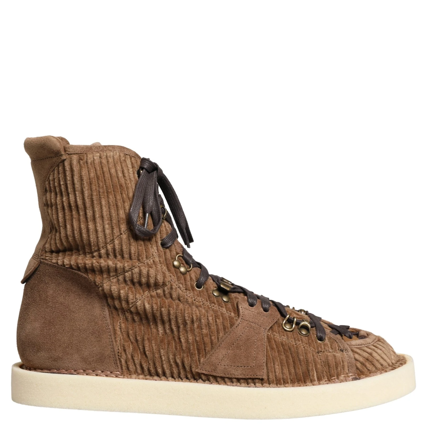 Brown Corduroy High Top Oxford Boots