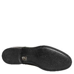 Black Calfskin Leather Derby Men Dress Shoes