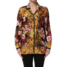 Multicolor Floral Long Sleeves Button Down Shirt Top