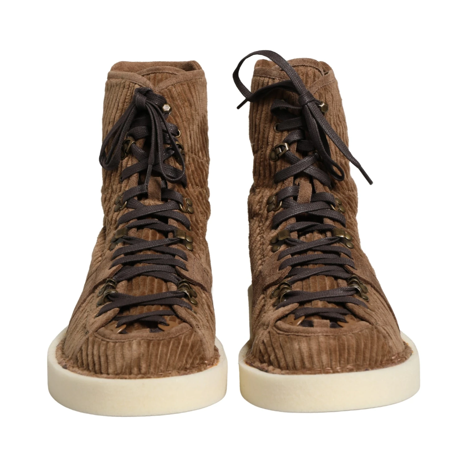 Brown Corduroy High Top Oxford Boots