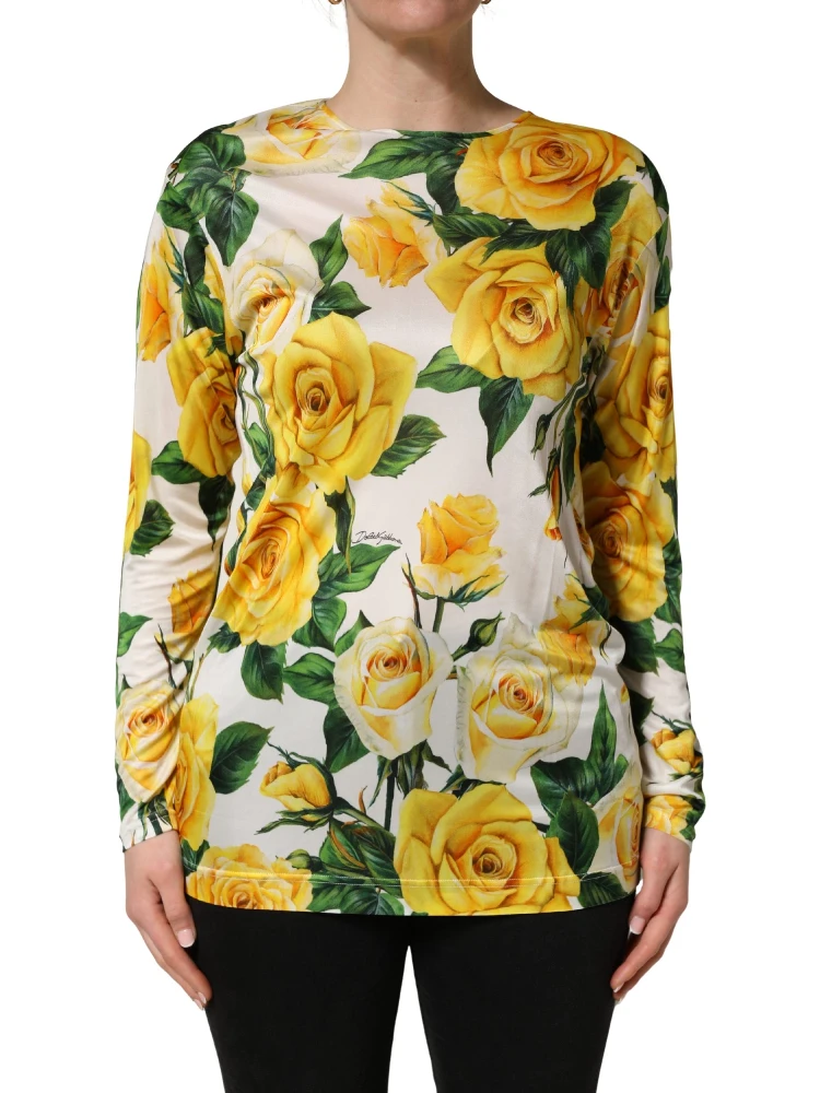 Yellow Rose Floral Long Sleeves Blouse Top alternative