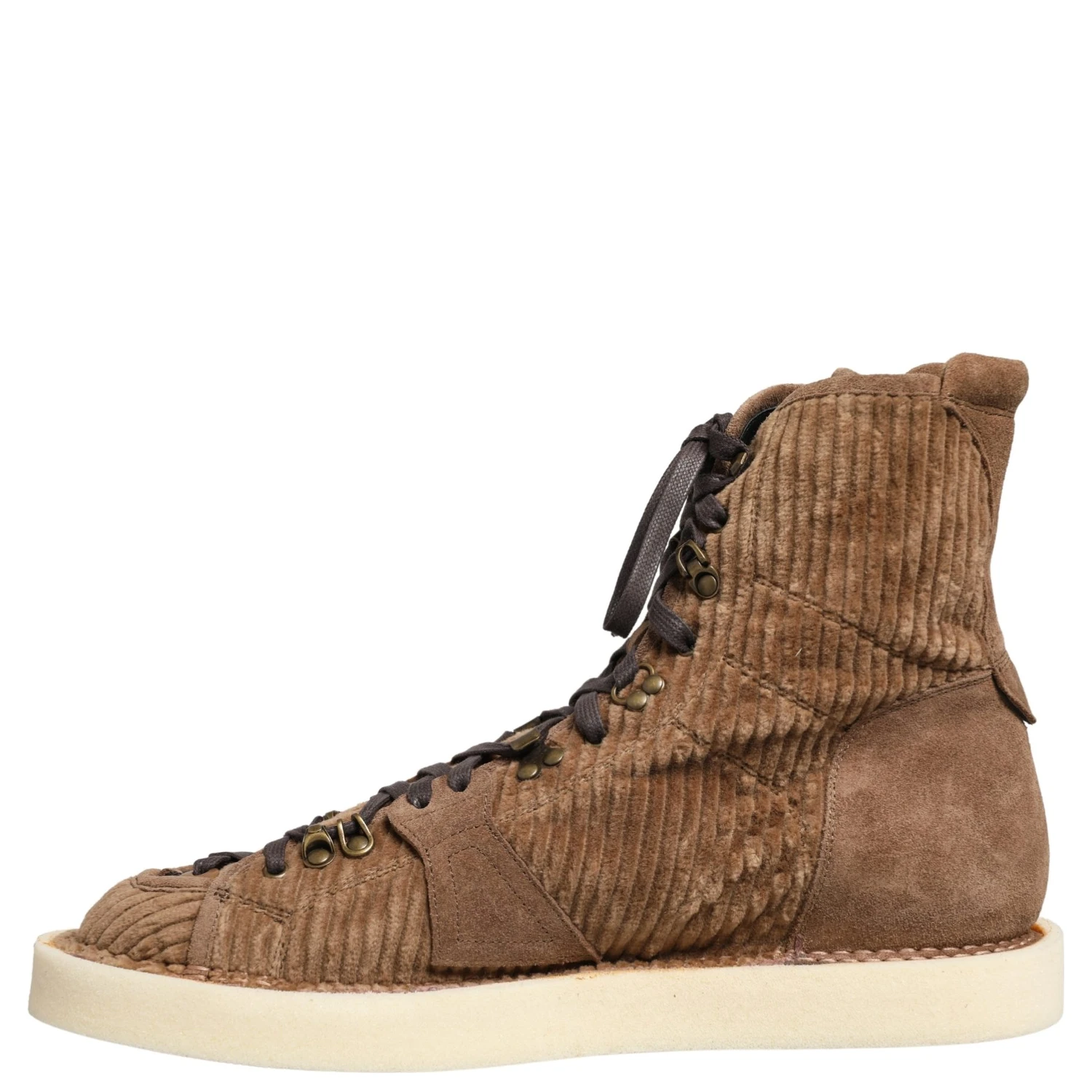 Brown Corduroy High Top Oxford Boots