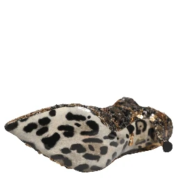 Gold Leopard Sequin Sock Ankle Boots Shoes