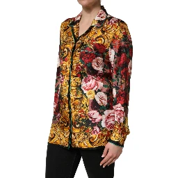 Multicolor Floral Long Sleeves Button Down Shirt Top